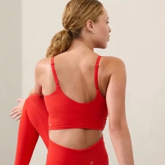 Athleta Elation Cardinal Red Longline Sports Bra Tank A-C Size Small - Picture 1 of 7